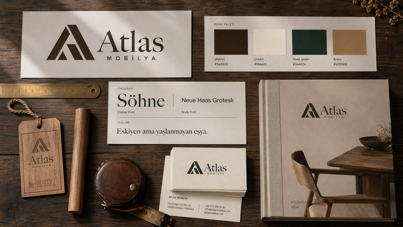 Atlas Mobilya · El Yapımı Mobilya kurumsal kimlik çalışması