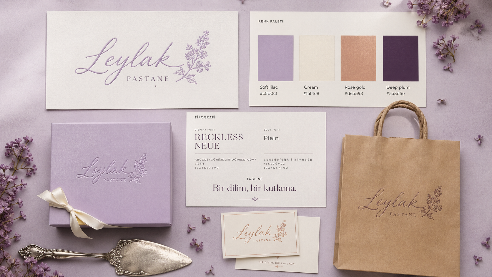 Leylak Pastane · Butik Pastane kurumsal kimlik çalışması