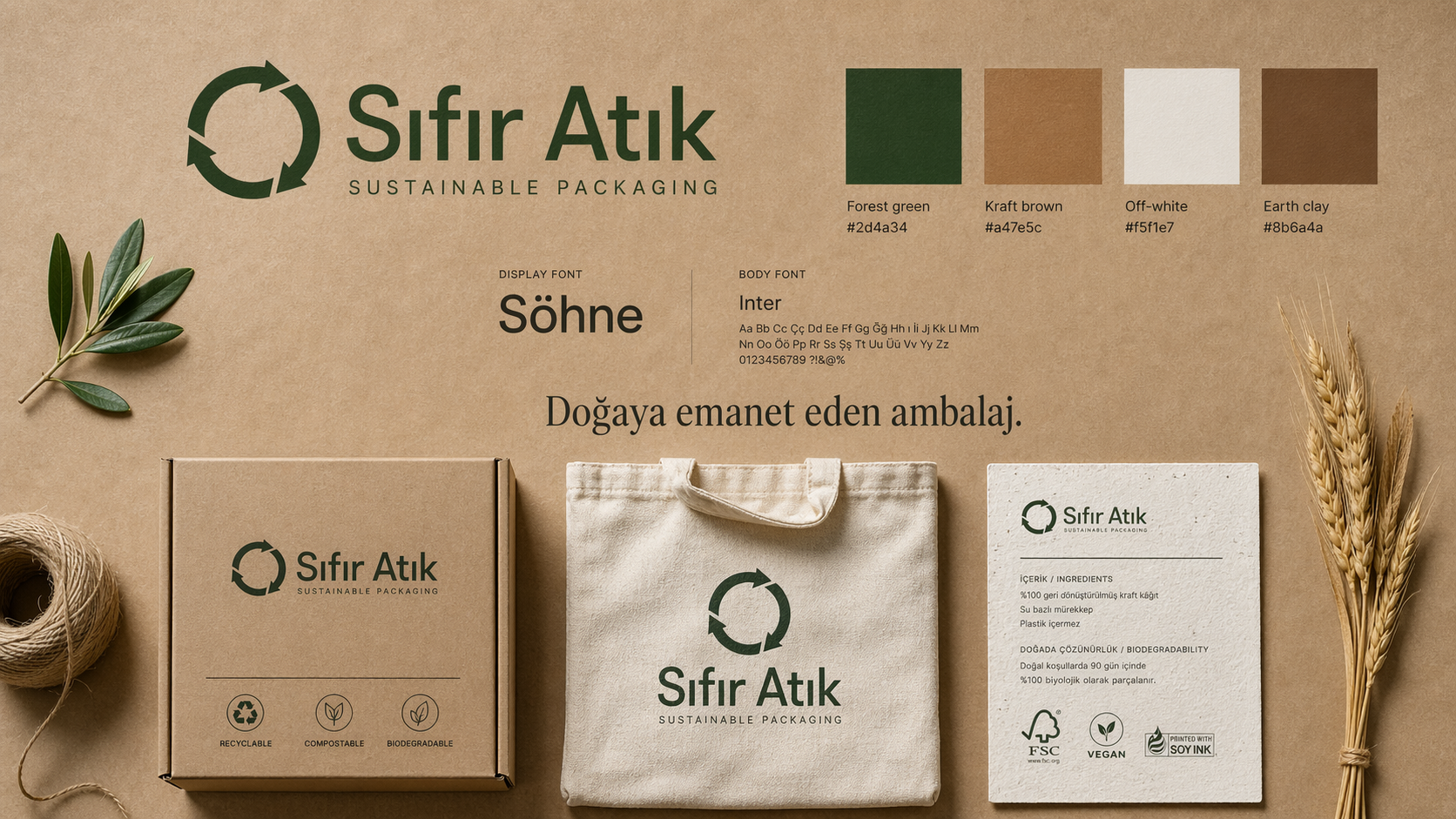 Sıfır Atık · Sürdürülebilir Ambalaj kurumsal kimlik çalışması