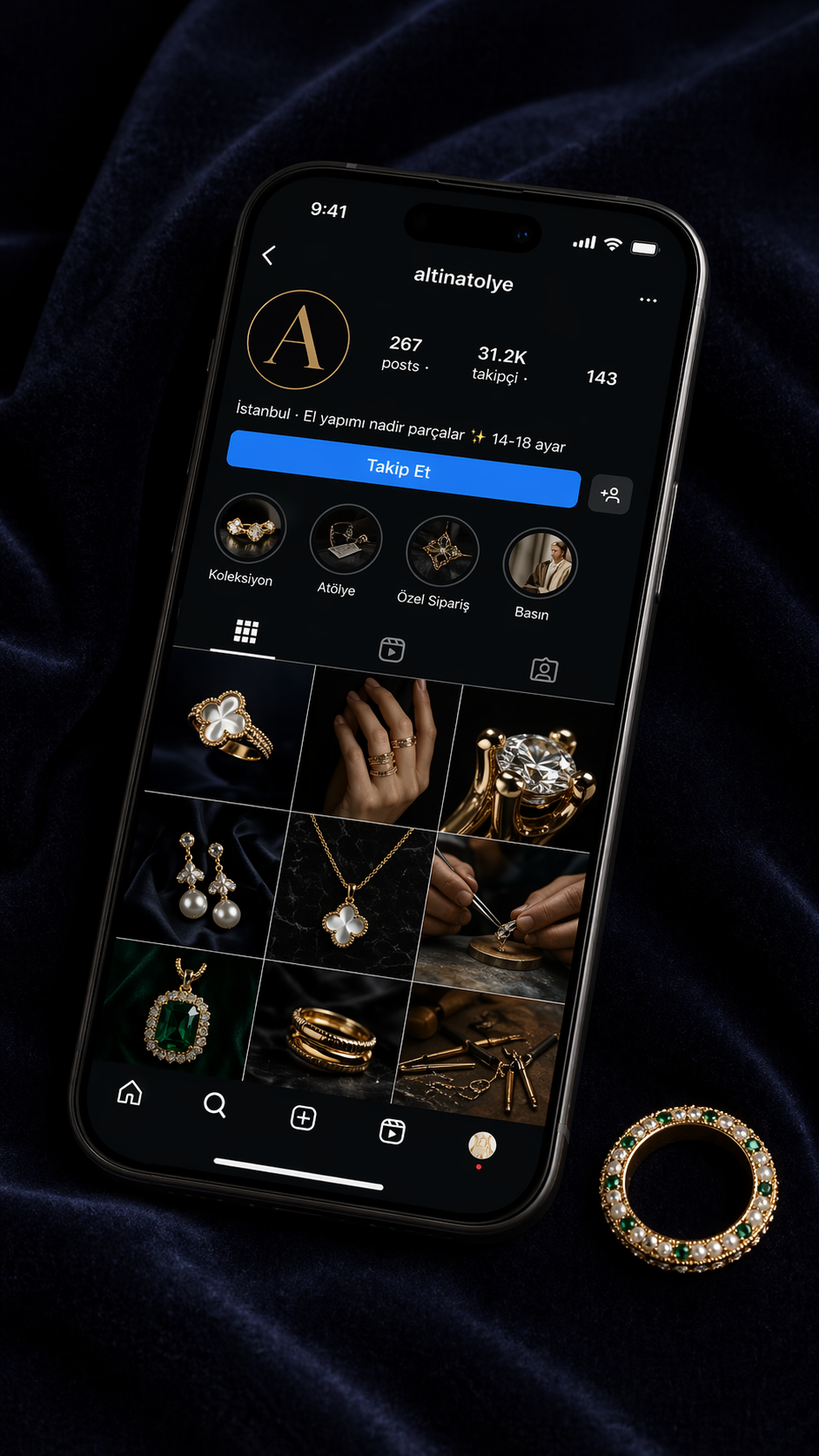 Altın Atölye Instagram profili · Kuyumcu