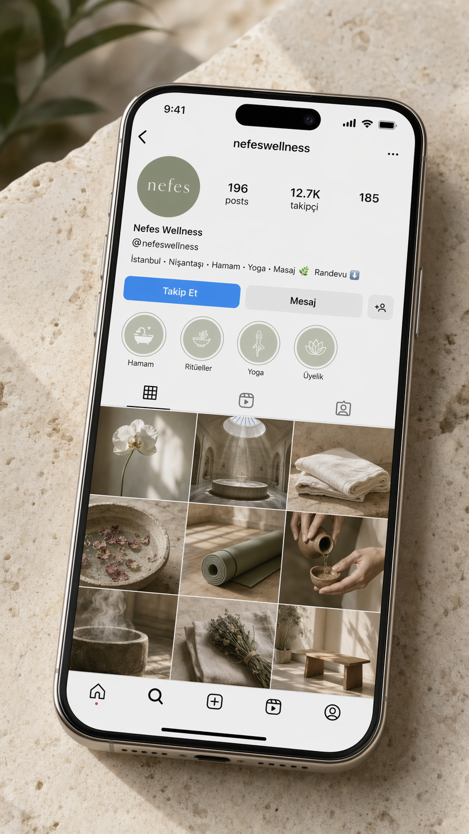 Nefes Wellness Instagram hesabı