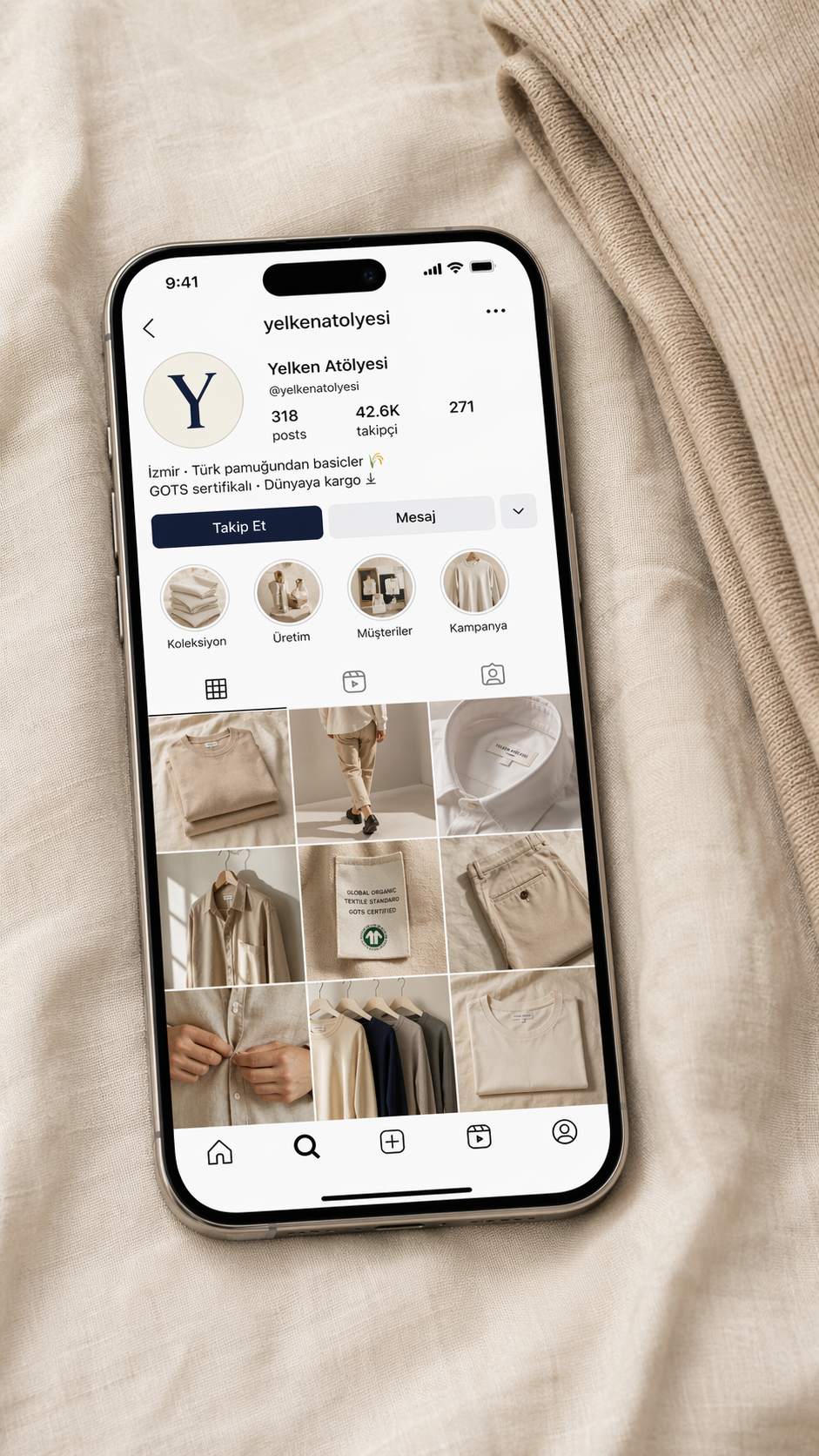 Yelken Atölyesi Instagram profili · Tekstil & Moda