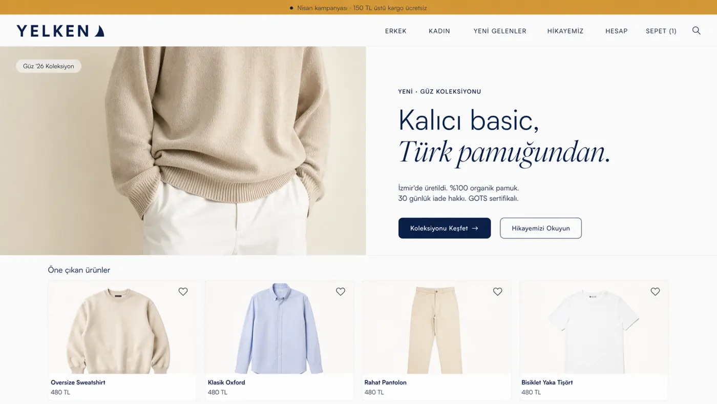 E-ticaret için konsept web sitesi tasarımı